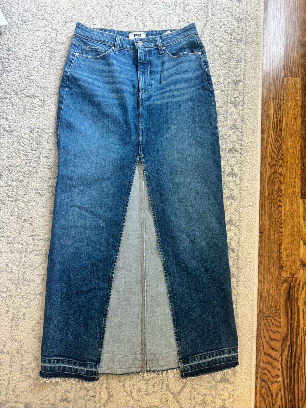 PAIGE Straight-Leg Dark Blue Denim Jeans - Picture 2 of 5